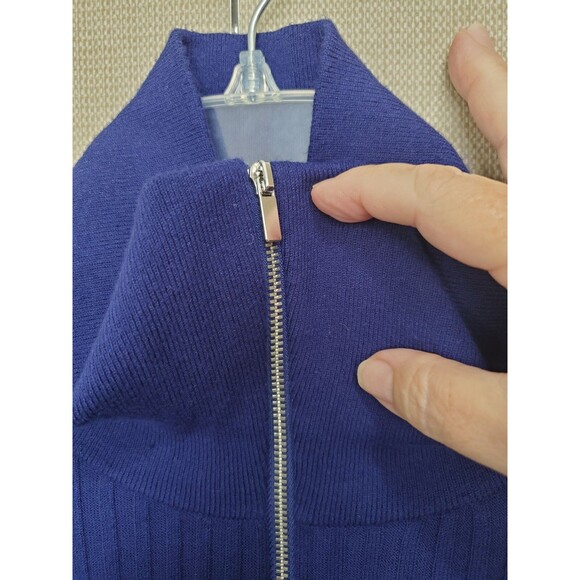 INC International Concepts Men's Blue Quarter Zip Mock Neck Pullover Sweater L - Picture 2 of 6